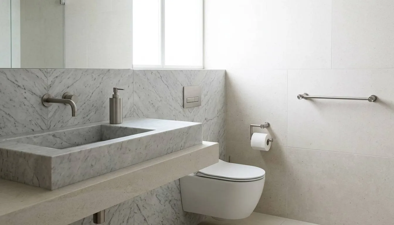 Finish consistency for bathroom accessories